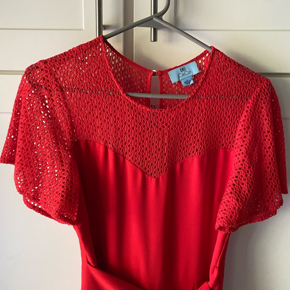 CeCe wide leg jumpsuit - Red, Size 4